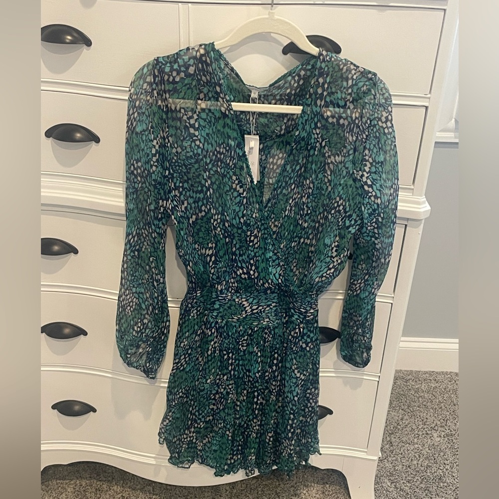 Poupette St. Barth  blue geo animalier dress